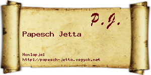 Papesch Jetta névjegykártya